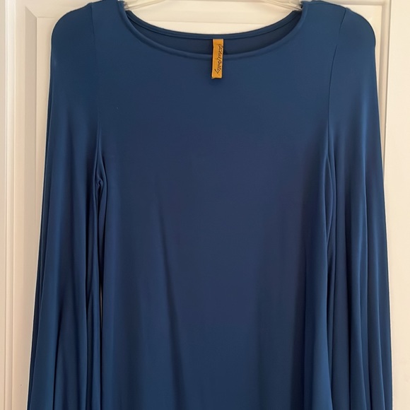 Rachael Pally Gathered Bell Sleeve Mini Dress - Picture 2 of 6